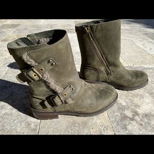 UGG NIELS II CHIPMUNK WATER-RESISTANT LEATHER WOMEN'S BOOTS SIZE US 9